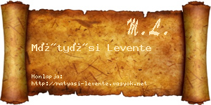 Mátyási Levente névjegykártya
